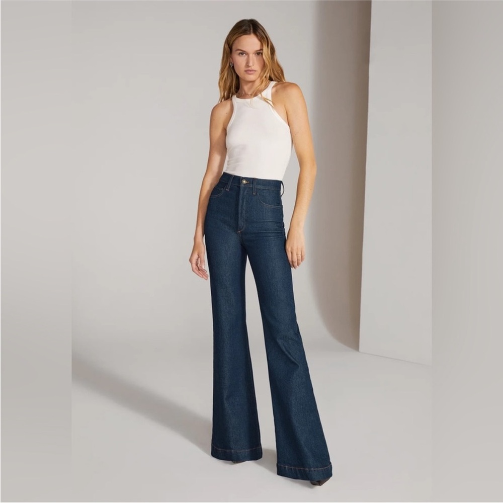 FAVORITE DAUGHTER The Valentina Flare Denim  Jeans Women’s Size 33 In Pepper